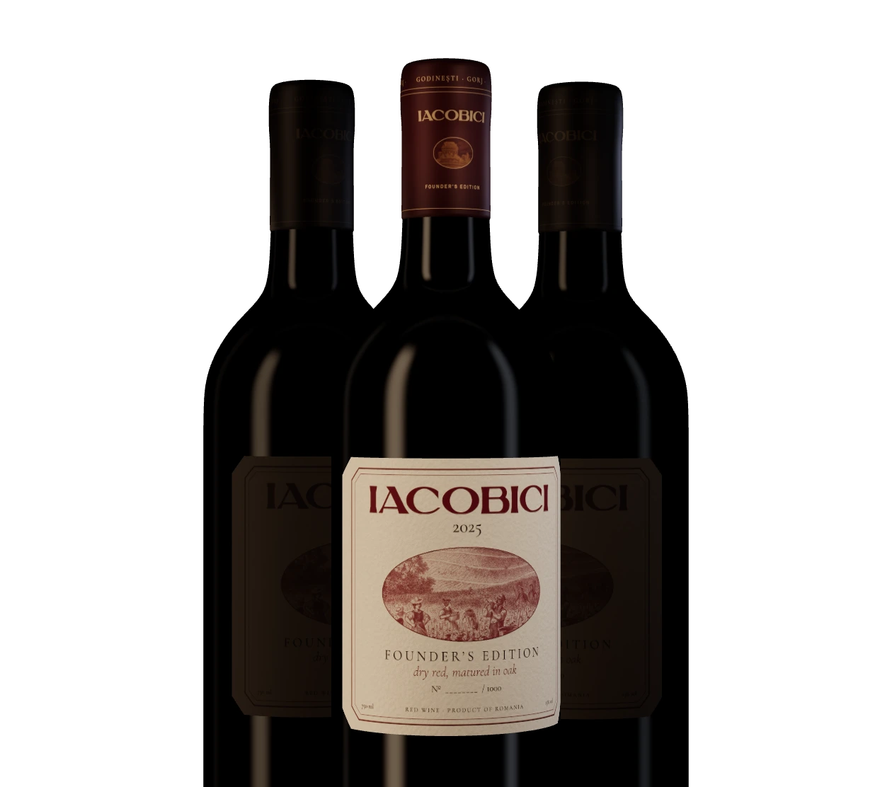 Founder’s Edition Red, three bottles